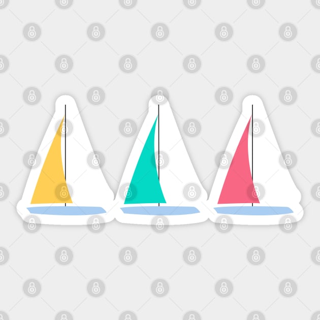 Colorful Summer Sailboats Sticker by lymancreativeco